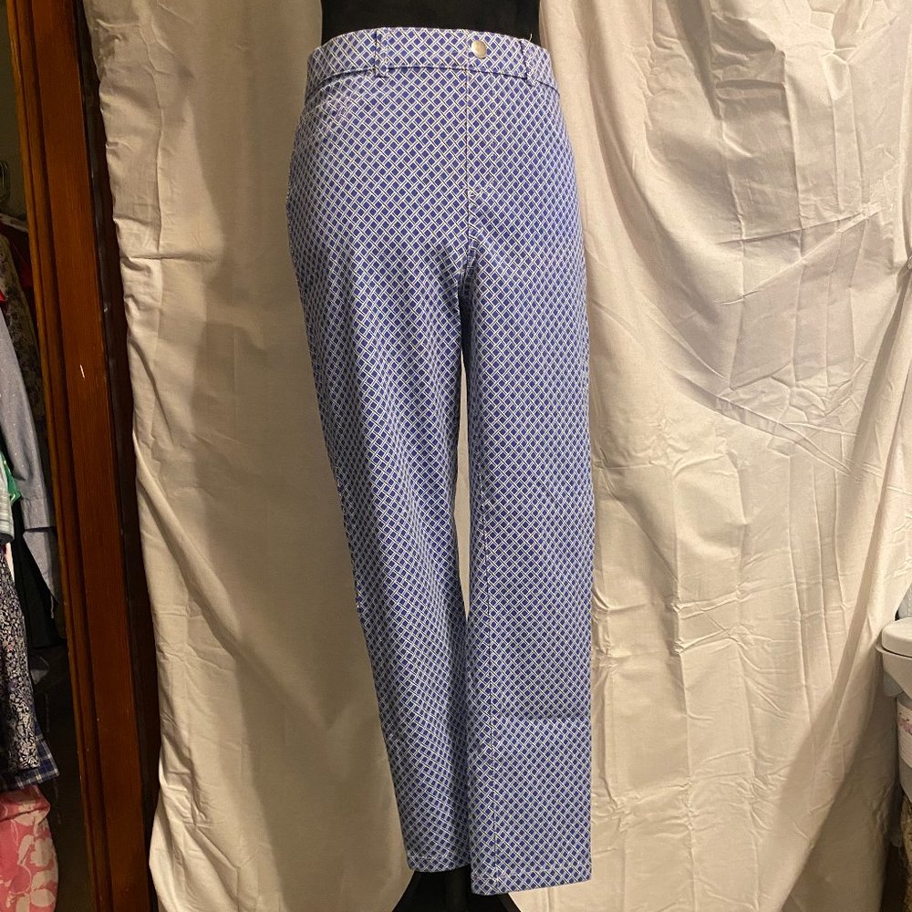Royal blue Diamond print on Capri pants Rafaella